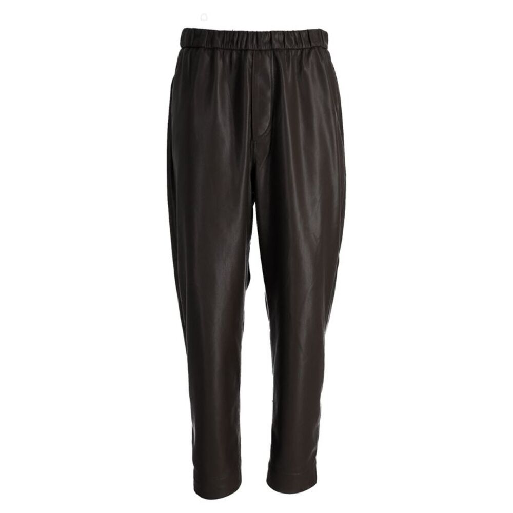 Nanushka Jain Okobor Alt-Leather Relaxed Pants in Black Polyester
